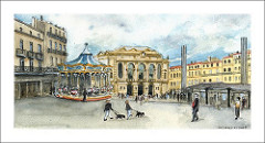 aquarelle: Montpellier - France