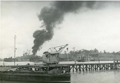 Tarakan Jetty & Crane, 1945
