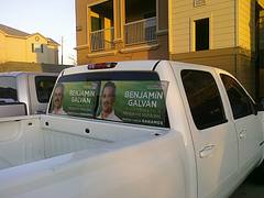 Campaign signs for PRI candidate for mayor of Nuevo Laredo