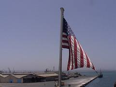 Flag of United States flying in Africa