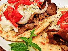 Mmm... Gyros on onion nan bread