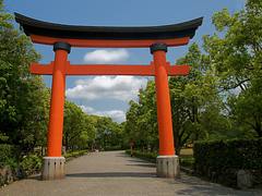A torii gate of Usa Jingu