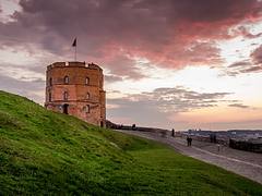 Beautiful spring sunset in Vilnius Lithuania