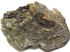 Massive sulfide with pyrrhotite-magnetite-chalcopyrite (copper ore) (Talnakh Cu-Ni Deposit, Permian-Triassic boundary, 251 Ma; Talnakh, Norilsk Mining District, Krasnoyarsk Territory, northern Siberia, Russia)