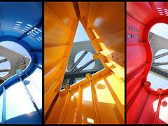 Umeda Sky Building seen from underneath (Osaka, Japan)