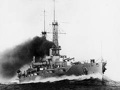 USS NEW YORK, ONE OF THE SHIPS SACRIFICED IN OPERATION CROSSROADS TEST