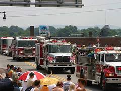 Fire trucks in parade