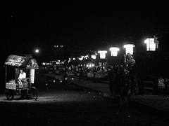 A lone vendor selling ice cream at Kozhikode Sea Beach in Kerala