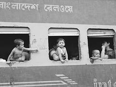 Three kids, three windows...