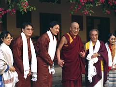 Meeting His Holiness the 14th Dalai Lama at his residence in Dharamsala, India, HH Dagchen Sakya, family members, wife, sons, 1993 Pilgrimage