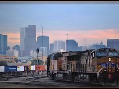 Denver Skyline from The California zephyr Denver Skyline from The California zephyr