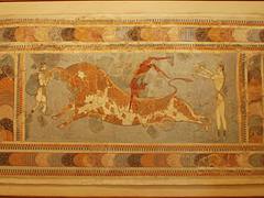 Bull-leaping, fresco from the Great Palace at Knossos, Crete, Heraklion Archaeological Museum